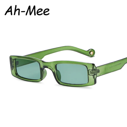 New Rectangle Sunglasses Women Fashion Small Square Frame Vintage Brand Sun Glasses Men Shades Retro Clear Green Oculos UV400