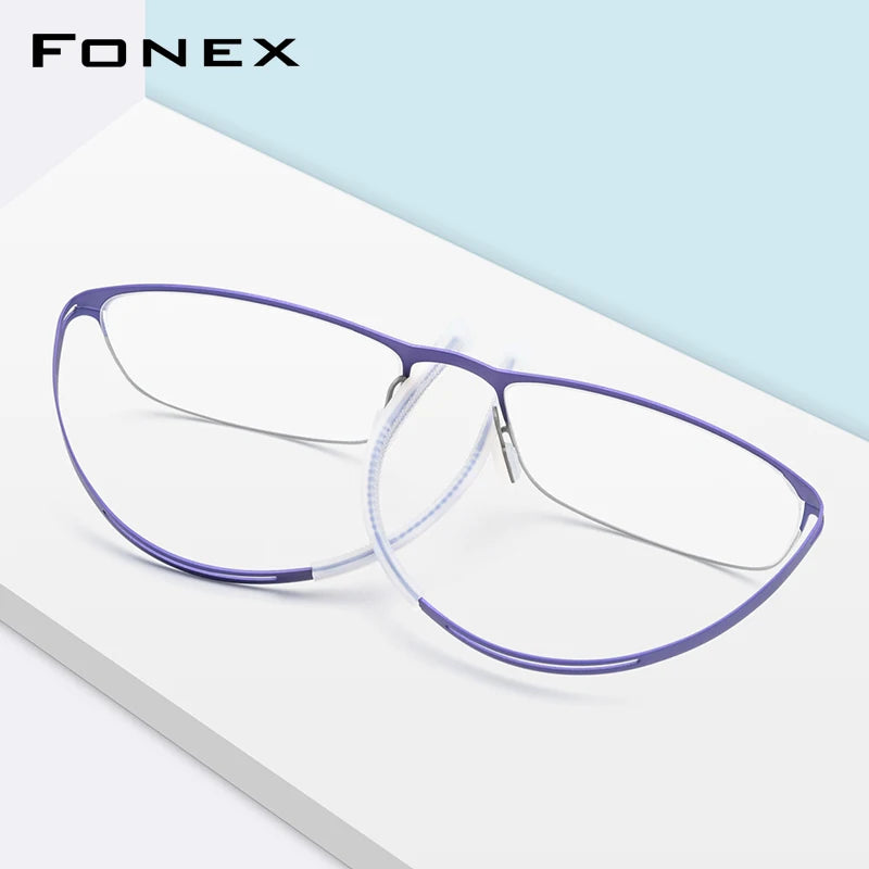 FONEX B Titan Brillengestell Herren Quadratische Brille 2020 Neue rutschfeste Silikon Schraubenlose Brille 8529