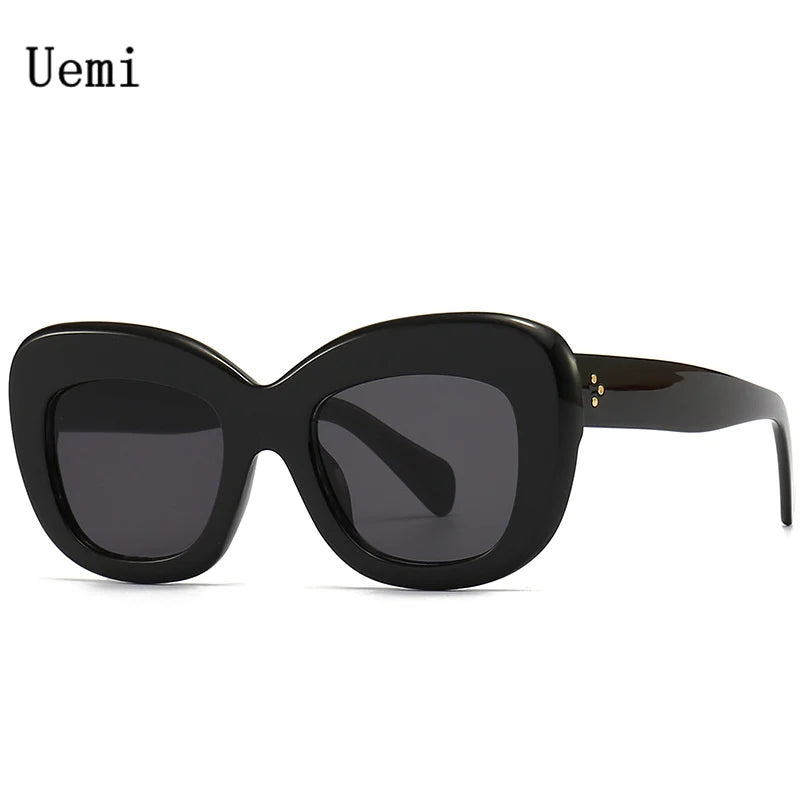 Neue Mode Retro Übergroße Sonnenbrille Für Frauen Männer Cat Eye Luxus Marke Designer Nieten Weibliche Trend Shades UV400 Brillen