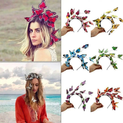 PE Super Fairy Wreath Headband Wreath Prop Hair Accessory Butterfly Jewelry Headbands Flower Garland Hair Bands Wedding