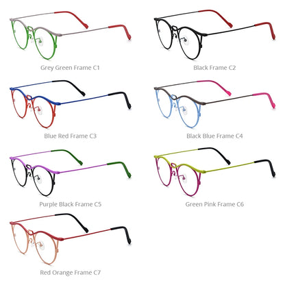 FONEX Pure Titanium Glasses Women 2024 New Men Fashion Retro Colorful Cat Eye Eyeglasses  Butterfly Eyewear F85846