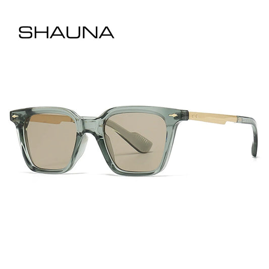 SHAUNA Lunettes de soleil carrées tendance pour femmes et hommes, verres dégradés rétro, UV400