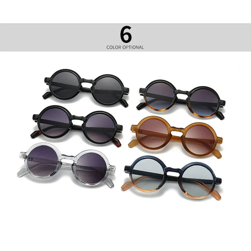 SHAUNA Ins Popular Women Round Sunglasses Retro Rivets Men Gradient Shades UV400