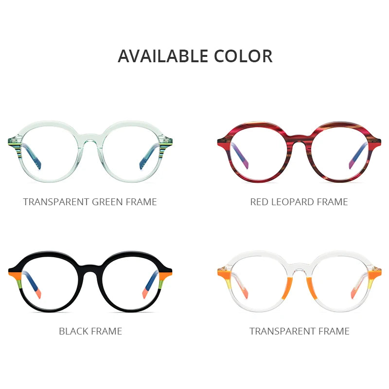 Lunettes en acétate multicolores HEPIDEM pour hommes et femmes, monture ronde rétro, lunettes de vue 9223