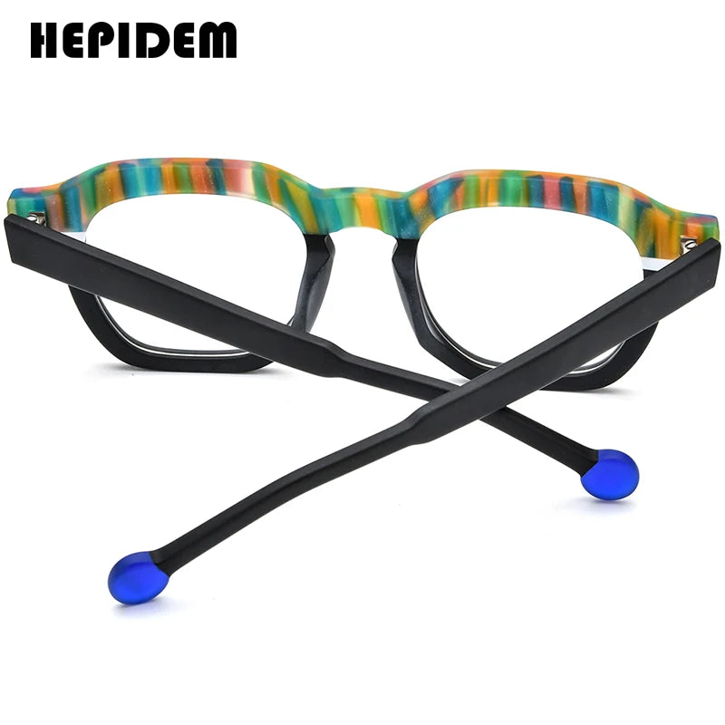 HEPIDEM Acetate Glasses Frame Men 2024 New Women Fashion Square Eyeglasses Spectacles Eyewear H9364