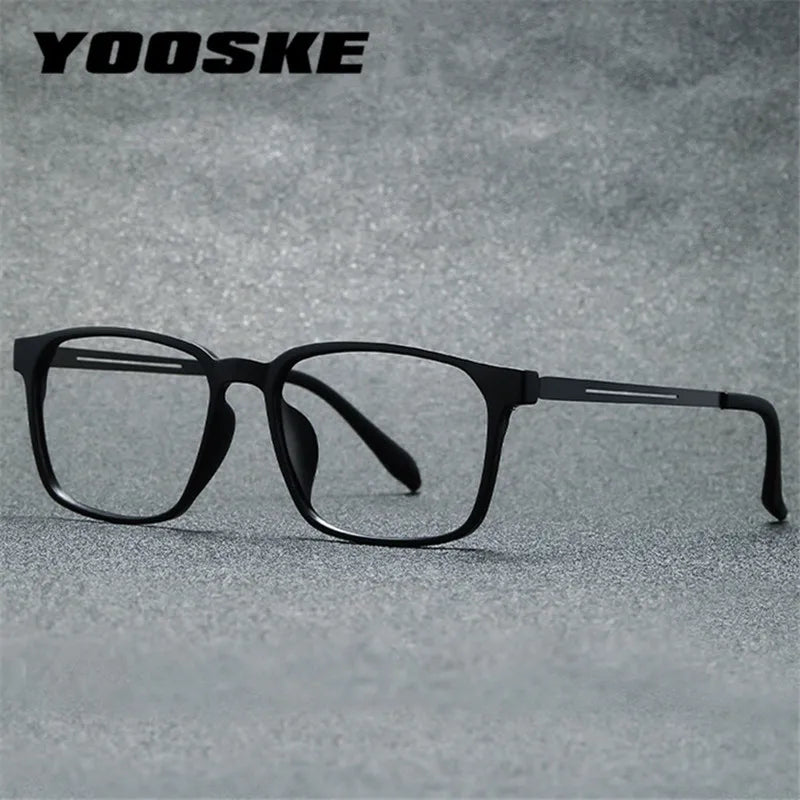 YOOSKE Mode Populaire TR Carré Femmes Lunettes Cadre Clair Anti Lumière Bleue Titane Hommes Lunettes Optique Cadre