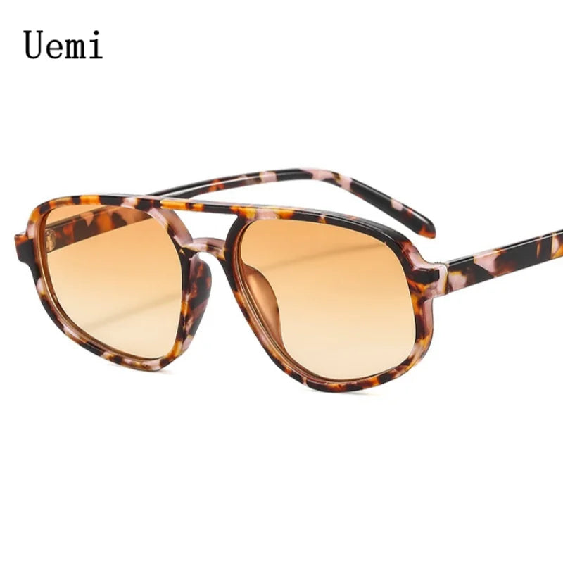 Neue Retro-Sonnenbrille mit Doppelsteg, Herrenmode, schlichte, leichte, quadratische Sonnenbrille für Damen, Ins-Trend-Sonnenbrille, UV400, Wholesa Eyegals