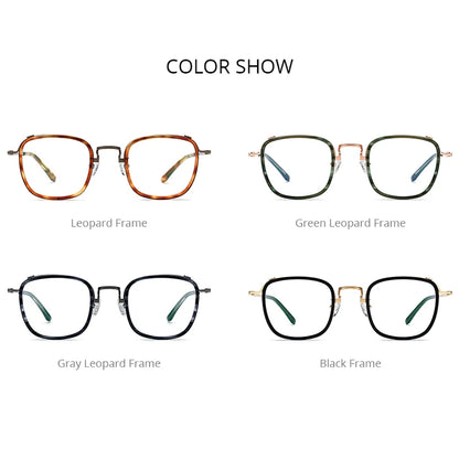 FONEX Acetate Titanium Glasses Men 2022 New Vintage Square Eyeglasses Women Spectacles Eyewear F85730