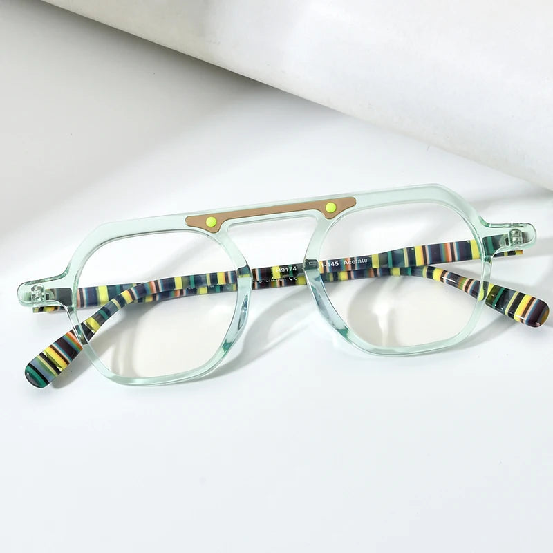 HEPIDEM Acetate Glasses Men Vintage Retro Square Eyeglasses Frame Women 2022 Spectacles Eyewear 9174