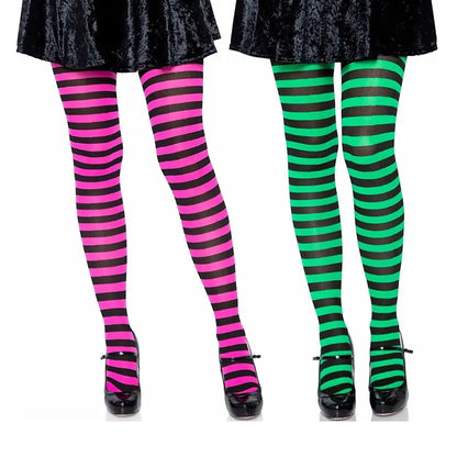 Striped Pantyhose Sweet Cosplay Cotton Long Hosiery Elastic Over Knee Dance Clubwear Stocks Halloween Party