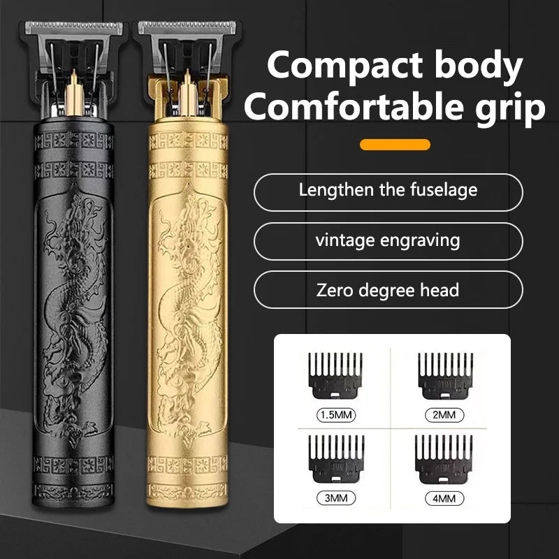 Vintage T9 Electric Hair Cutting Machine Hair Clipper Professional Men Shaver Rechargeable Barber Trimmer for Men Dragon Buddha