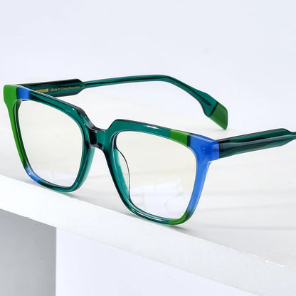 HEPIDEM Multicolor Acetate Glasses Men Retro Square Eyeglasses Women Frame Spectacles Eyewear 9227