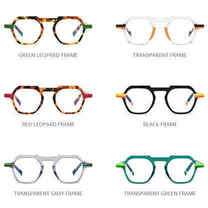 HEPIDEM Multicolor Acetate Glasses Men Retro Square Eyeglasses Frame Women Spectacles Eyewear 9221