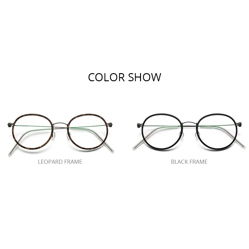 FONEX B Titanium Glasses Men Round Frames Women Eyeglasses Frame 2021 Korean Screwless Eyewear 7512