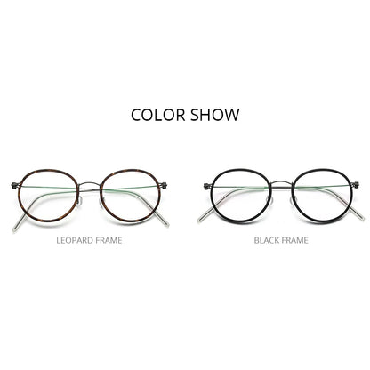 FONEX B Titanium Glasses Men Round Frames Women Eyeglasses Frame 2021 Korean Screwless Eyewear 7512