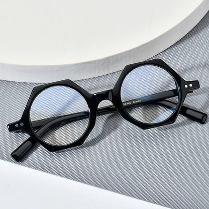 HEPIDEM Acetate Eyeglasses Women 2021 New Retro Vintage Polygon Glasses Frame Men Spectacles Eyewear 9209