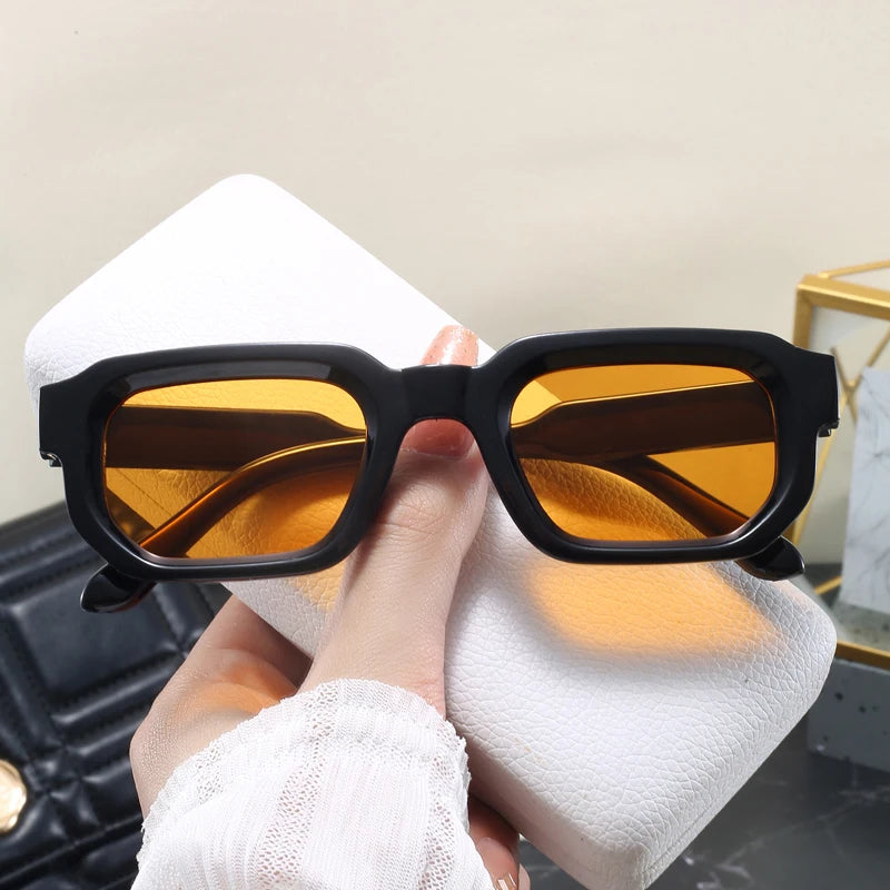 Classic Retro Women Sunglasses Square Frame Glasses Simple Fashion Style Street Photography Eyeglasses UV400 Female