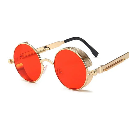 Classic Gothic Steampunk Sunglasses Luxury Brand Designer High Quality Men and Women Retro Round Metal Frame Sunglasses UV400