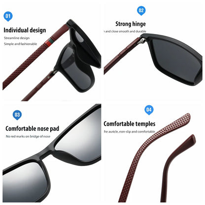 TR90 Frame Polarized Lens Women Men Sunglasses Driving Outdoor Brand Designer Sun Glasses Male Goggle UV400 New Man Gafas