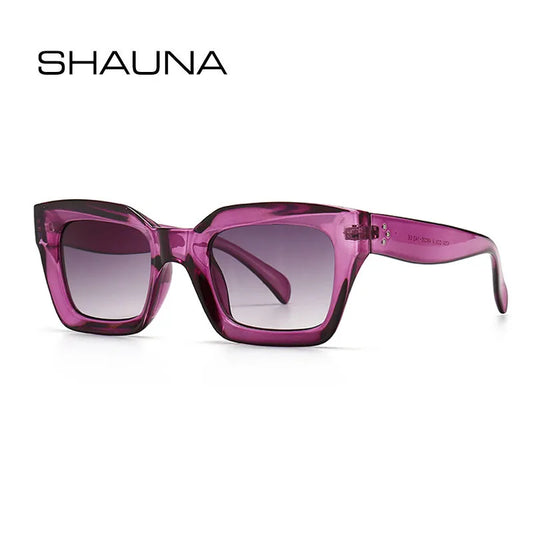 SHAUNA Nieten Fashion Square Sonnenbrille Frauen Marke Designer Retro Blau Lila Brillen Männer Gradienten Sonnenbrille Shades UV400