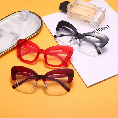 New Fashion Vintage Anti Blue Light Cat Eye Women Glasse Retro Designer Eyeglasse Frame Ladies Ins Trending Clear Computer