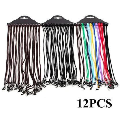 12PCS/Set  Colorful Glasses Chain Fashion Nylon Anti-slip Glasses Lanyard Anti-lost Glasses Rope