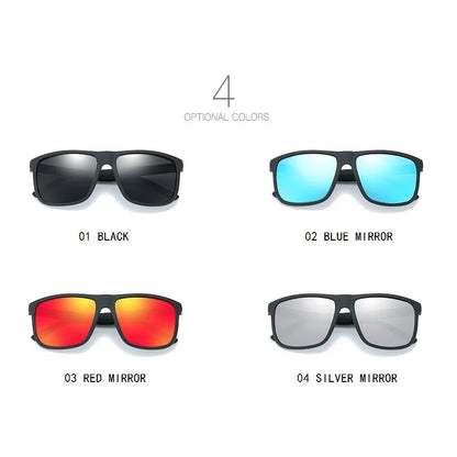 Classic Polarized Sunglasses For Men Women Square Vintage Driving Fishing Sunglass Black Blue Mirror Retro Sun Glasses UV400