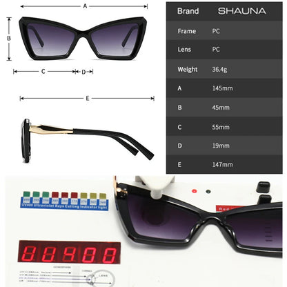 SHAUNA Retro Cat Eye Damen Sonnenbrille mit Farbverlauf Fashion Brand Designer Teeblau Herren Trend Sonnenbrille Shades UV400