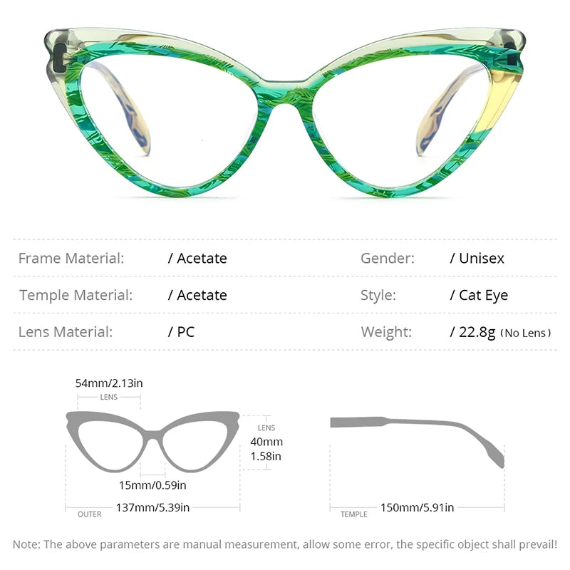 HEPIDEM Multicolor Acetate Glasses Women Fashion Cat Eye 2023 New Eyeglasses Men Spectacles Eyewear H9334