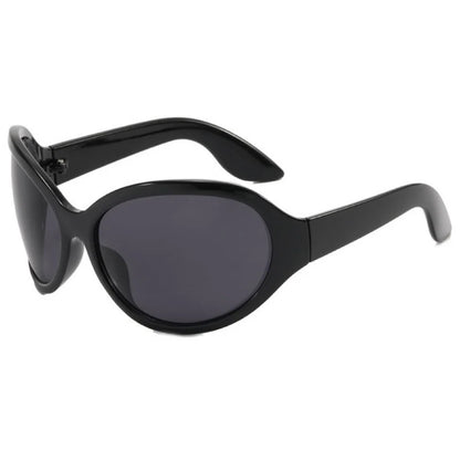 Fashion Brand Y2K Punk Sunglasses Goggle New Women Men Oval Sports Sun Glasses Female Oversized Black Shades Eyewear UV400