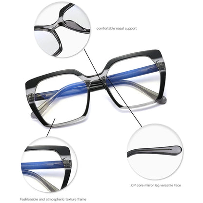 SHAUNA Retro Anti Blue Light TR90 Square Women Glasses Frame Clear Optical Lens Eyewear Men Spring Hinge Computer Glasses