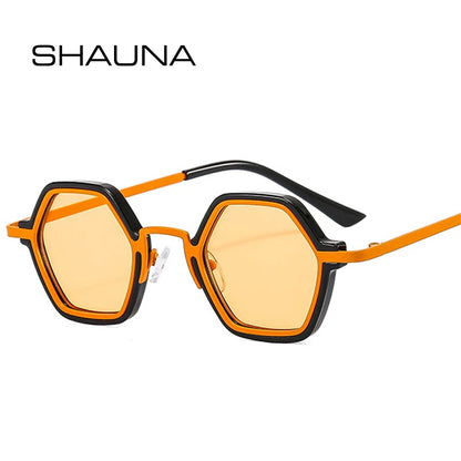 SHAUNA Retro Punk Männer Polygon Quadrat Sonnenbrille Mode Klar Ozean Verlaufsgläser Brillen Frauen Trend Sonnenbrille UV400