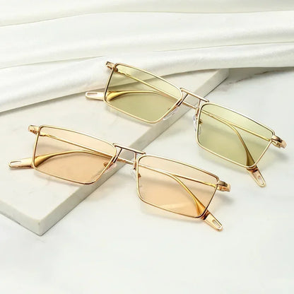 Vintage Narrow Small Sunglasses Women Luxury Brand Metal Frame Sun Glasses Rectangle Driving Eyeglasses Fishing Eyewear Men 2023