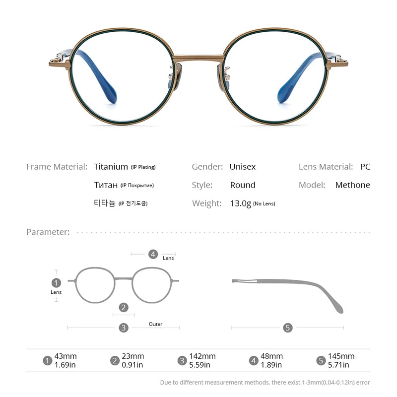 FONEX Acetate Titanium Glasses Men 2023 New Retro Round Eyeglasses Women  Grace Eyewear Methone