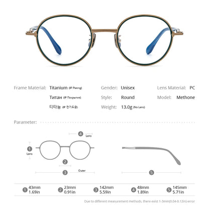 FONEX Acetate Titanium Glasses Men 2023 New Retro Round Eyeglasses Women  Grace Eyewear Methone