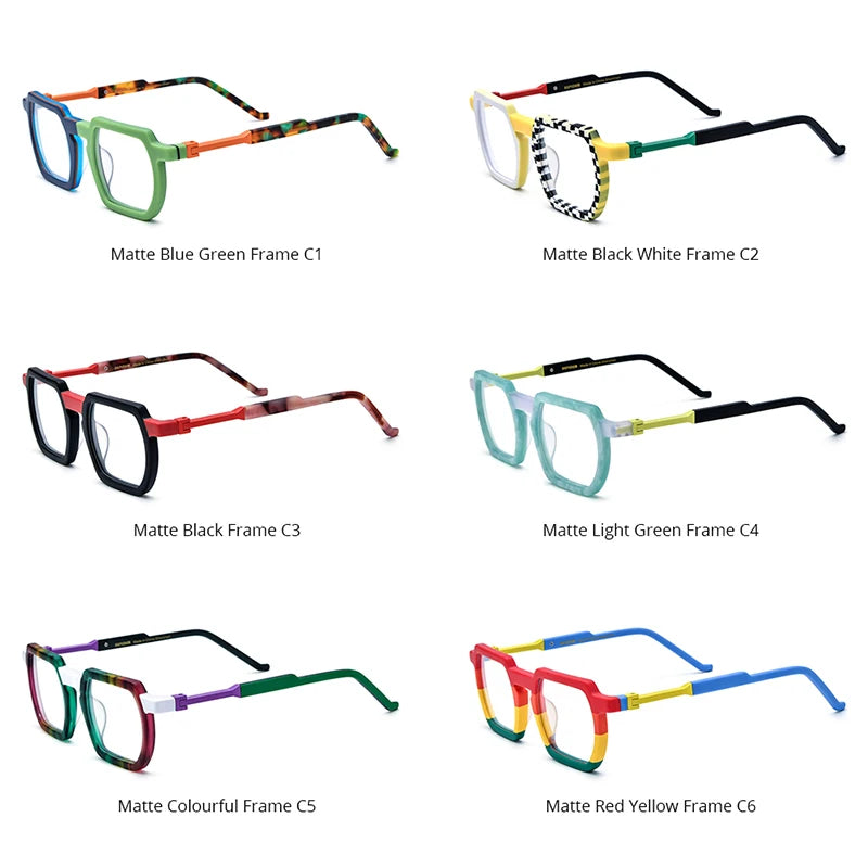 HEPIDEM Acetate Glasses Men 2024 New Women Fashion Square Eyeglasses Frame Spectacles Eyewear H9373