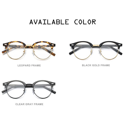 HEPIDEM Acetate Eyeglass Frames Men Retro Vintage Round Glasses Nerd Women Prescription Spectacles Myopia Eyewear 9123