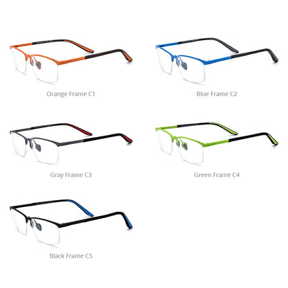 HONILLESI Titanium Eyeglasses Frame Men Basketball Outdoor Ultralight Eye Glasses Frame 2024 New Sports Half Eyewear H7301