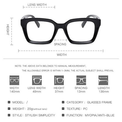 SHAUNA Anti-Blue Light Retro Rivets Square Women Glasses Frames Fashion Optical Eyeglasses Frame