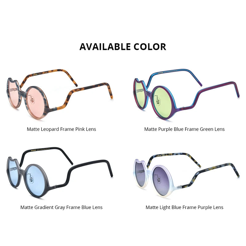 HEPIDEM Matte Acetate Polarized Sunglasses Men 2023 New UV400 Colorful Fashion Irregular Design Sun Glasses Women Shades H9285T