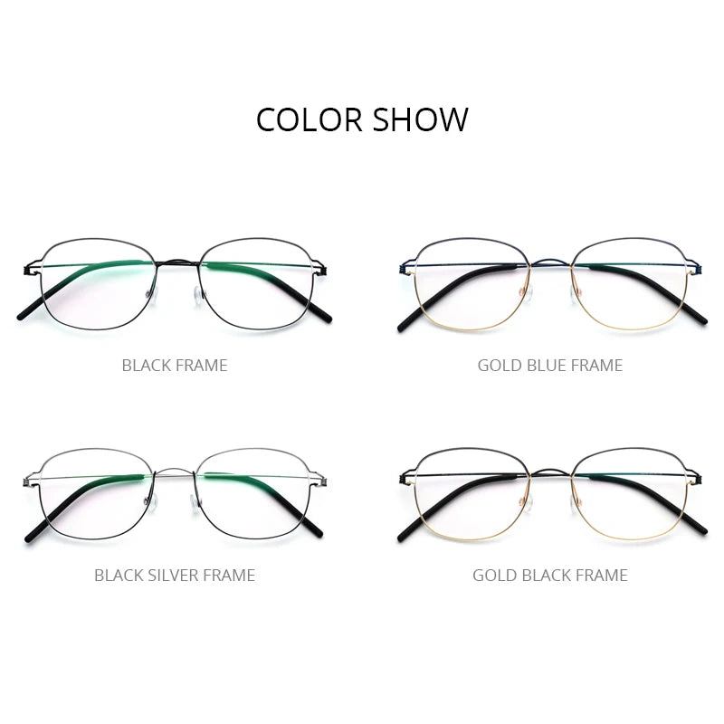 FONEX Titanium Alloy Glasses Frame Men Eyeglasses Korean Denmark Women Frame Screwless Eyewear 98618