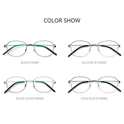 FONEX Titanium Alloy Glasses Frame Men Eyeglasses Korean Denmark Women Frame Screwless Eyewear 98618