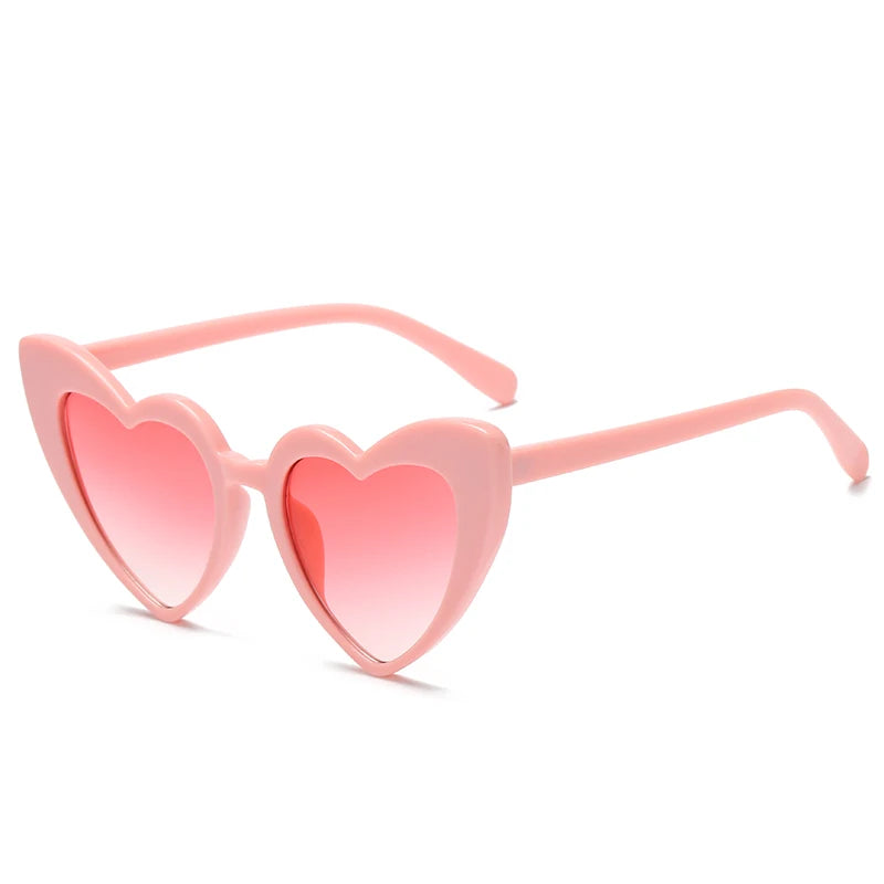 4pcs Heart Shaped Sunglasses Women Cat Eye Female Sun Glasses Brand Retro Love Black White Eyewear Men Shade UV400