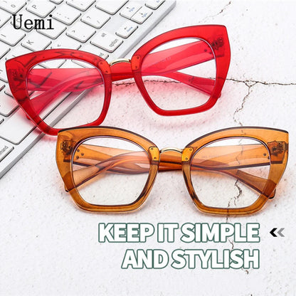 New Fashion Women Blue Light Glass Cat Eye Glasses Frame Leopaard Eyeglasses For Female Retro Computer Claear Reading Clear Fram