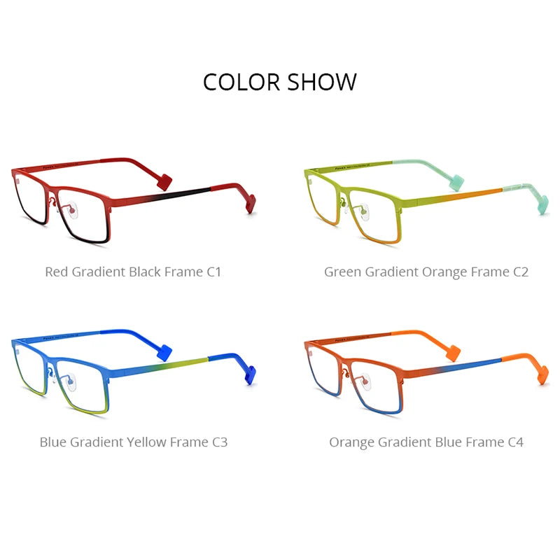 FONEX Pure Titanium Glasses Men 2024 New Retro Gradient Square Eyeglasses Women Color Eyewear F85806