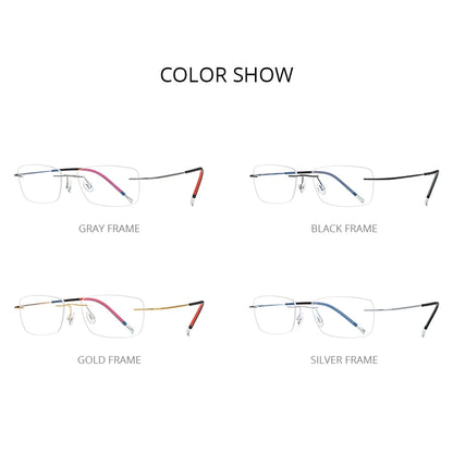 FONEX Rimless Titanium Eyeglasses Men 2021 New Frameless Glasses Frame Women Eyewear 9203