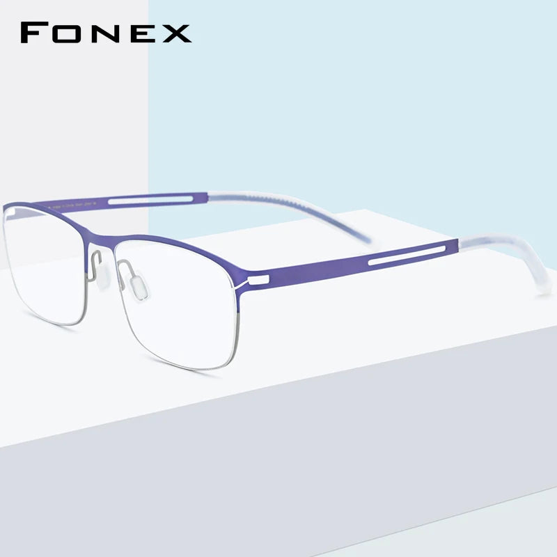 FONEX B Titan Brillengestell Herren Quadratische Brille 2020 Neue rutschfeste Silikon Schraubenlose Brille 8529