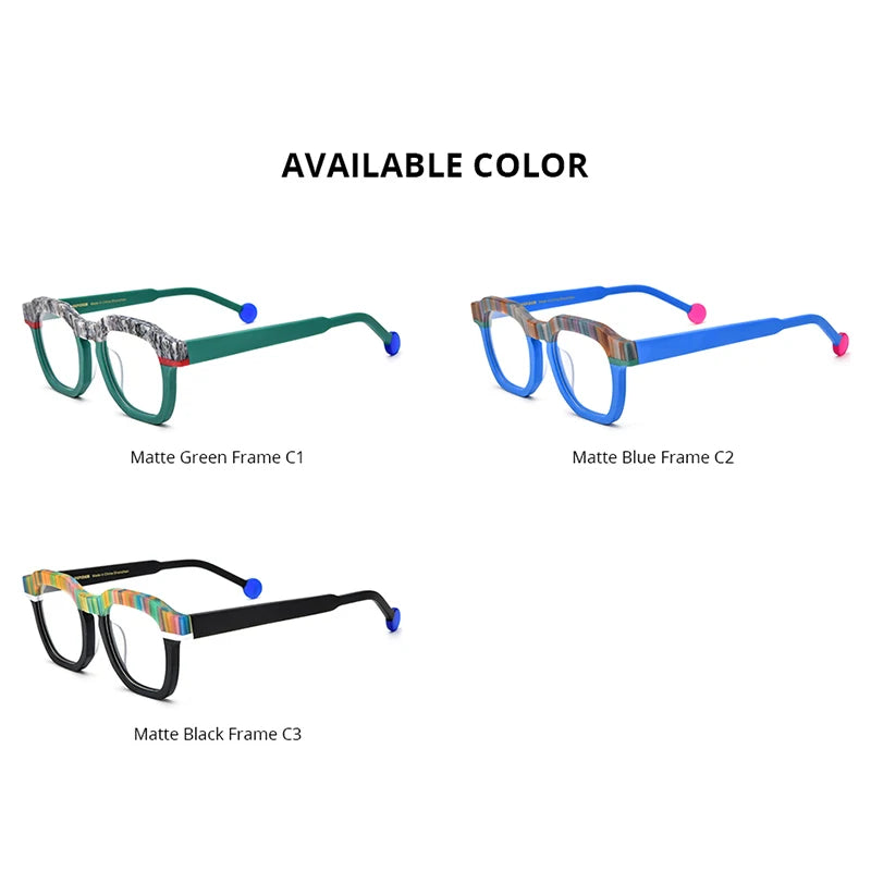 HEPIDEM Acetate Glasses Frame Men 2024 New Women Fashion Square Eyeglasses Spectacles Eyewear H9364