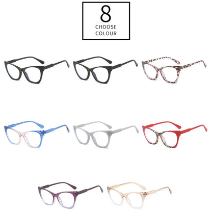 SHAUNA Retro Cat Eye Clear Anti-Blue Light Optical Eyewear Women Contrast Color Glasses Frame