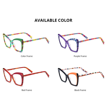 HEPIDEM Multicolor Acetate Glasses Women 2023 New Fashion Cat Eye Eyeglasses Spectacles Eyewear H9336